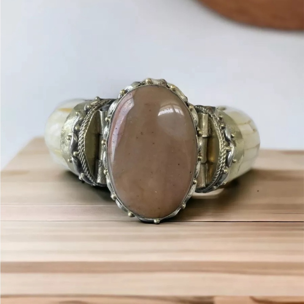 Desert Jasper Boho Chic bracelet Coachella estate Jewelry bangle boho chic cuff